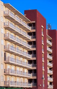 Multistorey Building on blue sky background