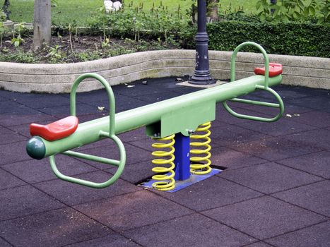 Colorful seesaw in playground