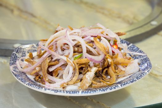 Nonya Peranakan Anchovies with Red Onions and Chili Side Dish