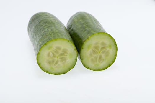 The green cucumber isolated on white background 
