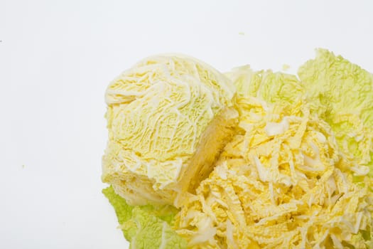 fresh savoy cabbage  isolated on white background