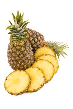 Fresh pineapple fruits isolated on white background