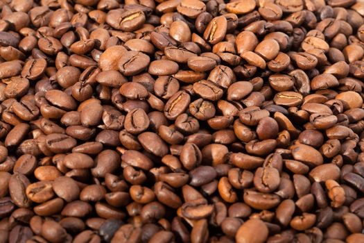 coffee beans close up isolated on white
