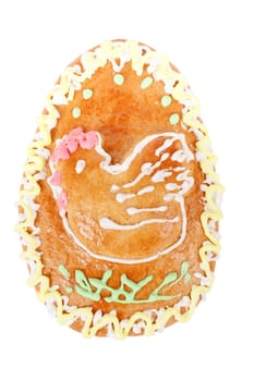 easter egg gingerbread on white isolated