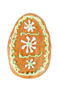 easter egg gingerbread on white isolated