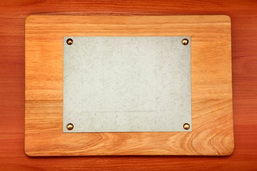 Empty Notice Paper on wooden wall background