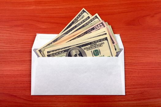 Envelope With Money lying on the table