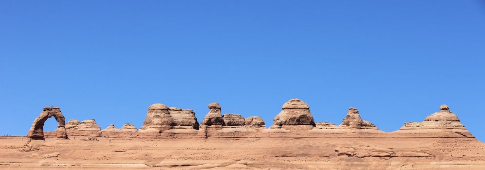 Panoramic view of Delicate Arch abd cliff, USA
