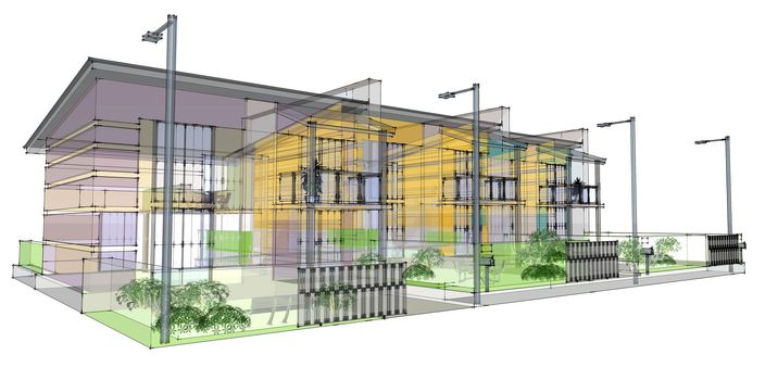 sketch of residential development