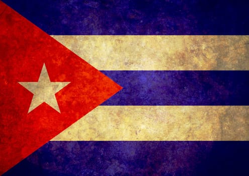 Illustration of a worn Cuban Flag