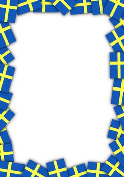 Illustration of a frame made of Swedish flags