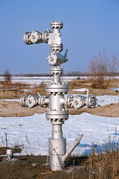 wellhead in the oil and gas industry. spring.