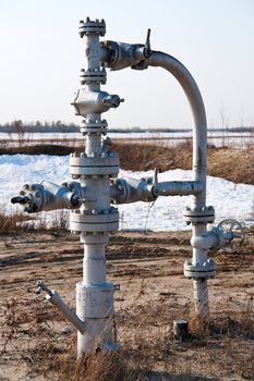 wellhead in the oil and gas industry. spring.