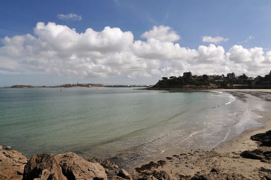 Sea and Coast with a blue sky of Dinard city