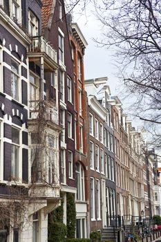 Typical Dutch houses in Amsterdam, The Netherlands