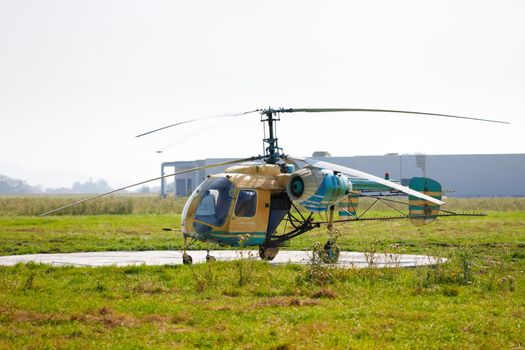 Retired old crop dusting helicopter