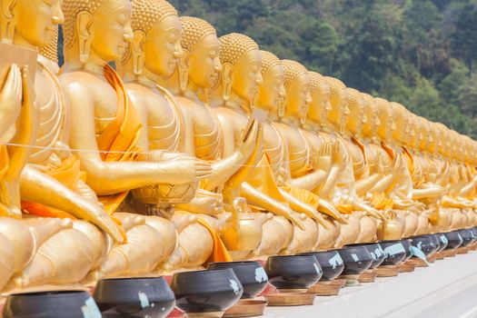 Golden Buddha at Buddha Memorial park , Nakorn nayok, Thailand.