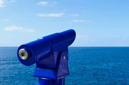 Spyglass is pointed towards the sky on the coast