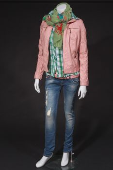 Trendy Italian spring fashion for young people on a mannequin