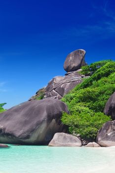 Beautiful landscape with the rock "Sail" on Similan islands, Thailand