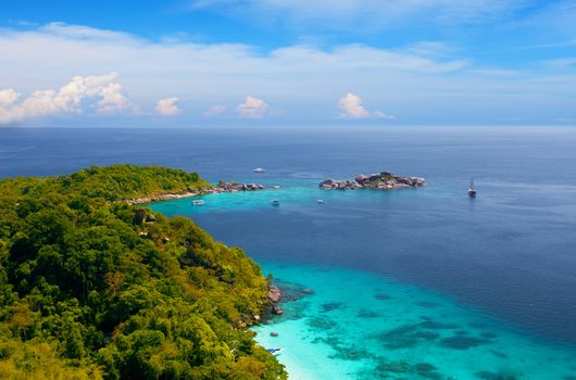 View from a viewpoint on the island Miang, Similan islands, Thailand