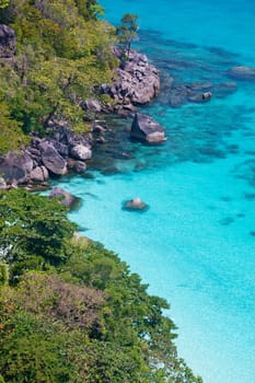 Transparent turquoise water in the Andaman Sea, Thailand