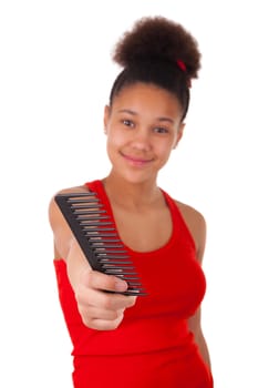 Afro-American young woman with afro hair