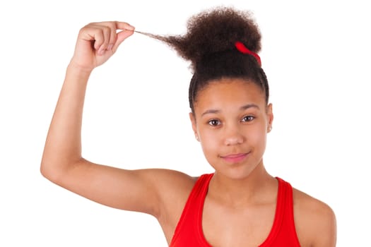 Afro-American young woman with afro hair