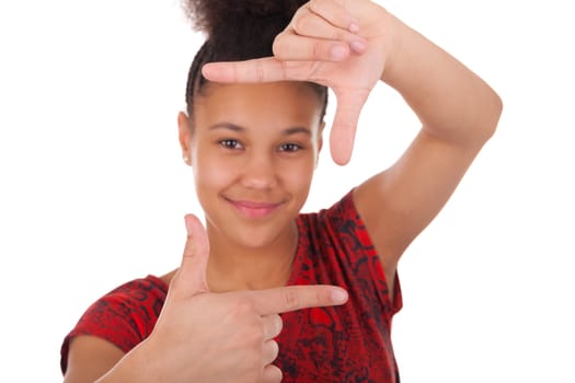 Afro-American young woman with afro hair