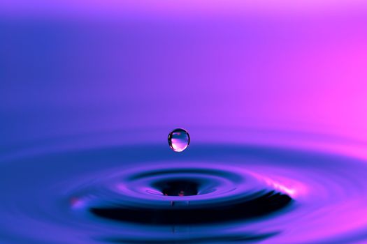 Water drop falling to a liquid surface