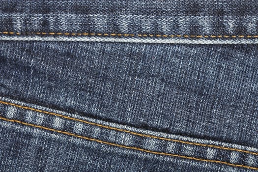 Jeans fabric background texture. Dark blue textile abstract.