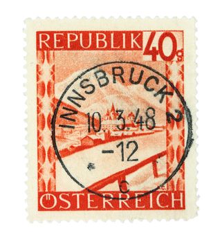 Old stamp from Austria. Cancelled in Innsbruck in 1948.