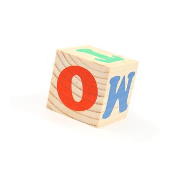 child brick with letter  O, isolated on white background