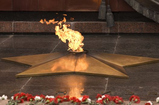 the Unknown Warrior memorial in Moscow, focus point on center,night