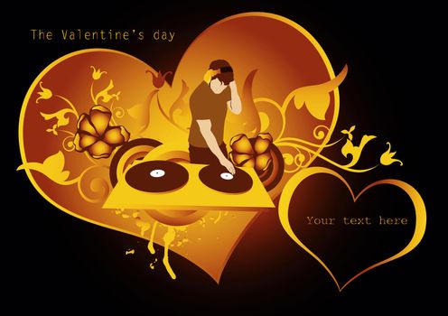st.Valentines day concept for  discotheque,made from my photo