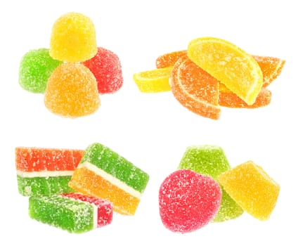 Fruit candy on a black background.