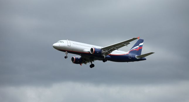 Airbus in the flight  bottom view