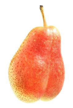 Ripe pear on a white background.