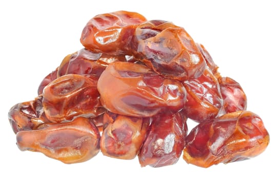 Dried fruits on white background.