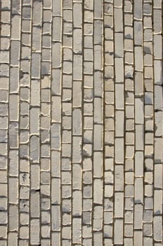 White brick wall. Abandoned architectural details backdrop.