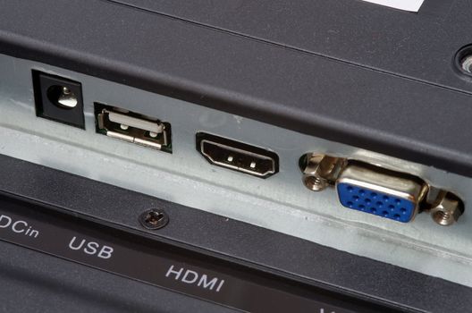 Led TV back connectors: VGA and HDMI