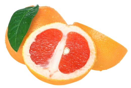 Grapefruit on a white background.