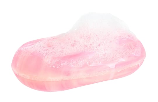Wet soap on a white background.