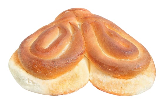 Sweet bun on a white background.