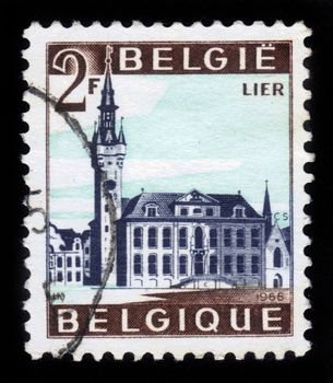 BELGIUM - CIRCA 1966: A stamp printed by Belgium, shows City Hall of Lier, circa 1966