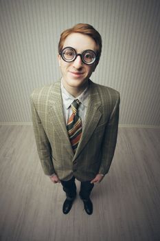 Nerdy businessman old style portrait