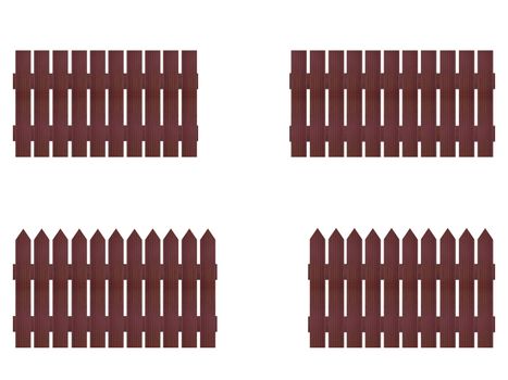 A close up shot of a wooden picket fence