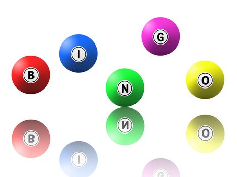 Lotto balls isolated against a white background