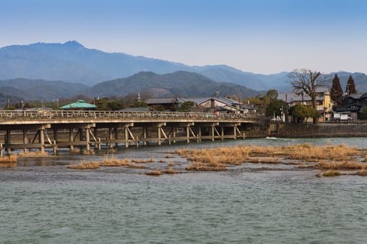 Arashiyama famous bridge, Kyoto, Japan