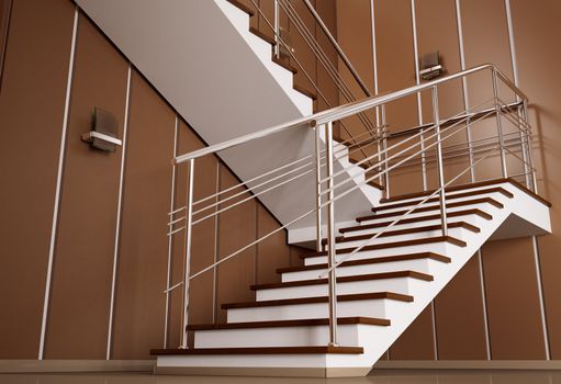 Interior with Staircase 3d render